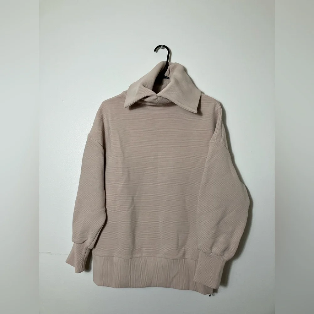 Varley Milton Sweat Sweatshirt Womens Size XS oversized Pullover Rib Knit Cowl‎ - Picture 7 of 10